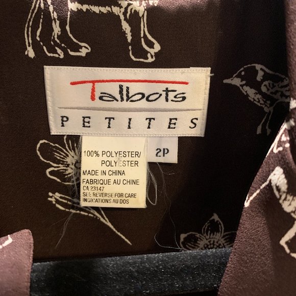 Talbots Petite Animal and Flower Print Dress - Picture 3 of 3